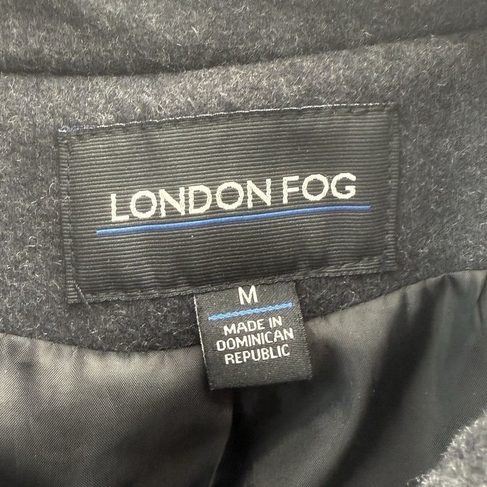 London Fog Women's Black Wool Blend Pea Coat Size Medium - Picture 3 of 6